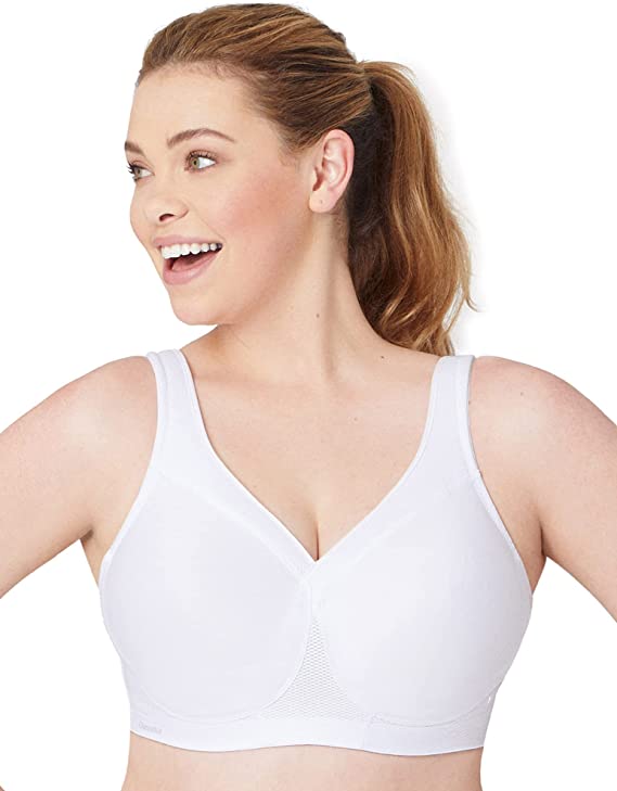 Glamorise Women's Full Figure MagicLift Plus Size Seamless Wirefree Back Close Sports Bra #1006