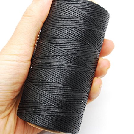 284yrd black Leather Sewing Waxed Thread 150D 1mm Leather Hand Stitching 125g