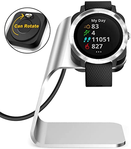 KIMILAR compatible with Garmin Vivoactive 3 / Fenix 5 Charger, Aluminum Alloy USB Data Sync Charger for Vivoactive 3 / Vivoactive 3 Music/Fenix 5/5 Plus/Forerunner 935 Smartwatch, Silver