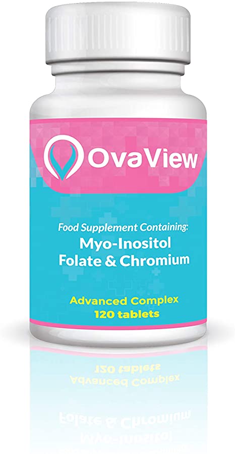 Ovaview - Supplement for PCOS & Ovulation Support | 4000mg Myo-Inositol, 200ug Folate & 100ug Chromium | 120 Tablets | Female Fertility Support | Vegan | Gluten and Diary Free | Non GMO