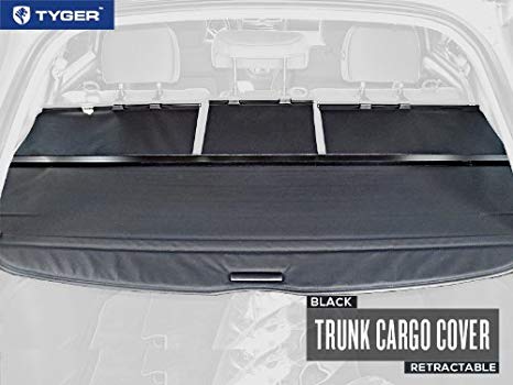 TYGER Black Retractable SUV Rear Trunk Cargo Cover Shield Fits 07-11 Honda CRV (Gives your Luggage & Baggage in SUV rear cargo trunk Anti-Theft visor shield security shade & UV protection!)