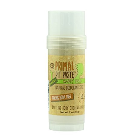 Primal Pit Paste Happy Pits All Natural Deodorant Stick, Aluminum Free, Paraben Free, No Added Fragrances, Coriander Sage Stick