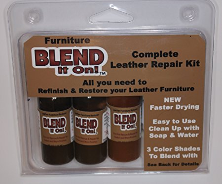 Furniture Blend It On Complete Leather Refinish and Repair Kit / Now with 3 Color Shades to Blend with / Leather & Vinyl Restorer (Beige Mix)
