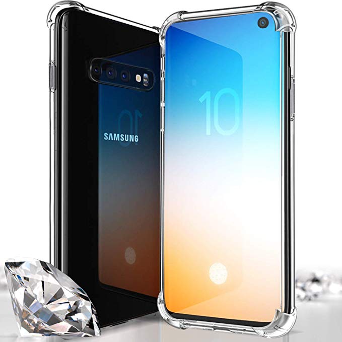 VOTALA Samsung Galaxy S10 Case, Protective TPU, Galaxy S10 Cover [Ultra Lightweight] Anti-Scratch Reinforced Corner Protection Bumper Case for Galaxy S10 2019 - Crystal Clear