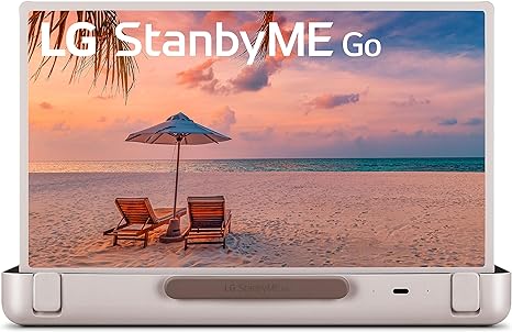 LG 27-Inch StanbyME Go Portable Smart 1080P Touch Screen (27LX5QKNA, 2023 Model), Calming Beige