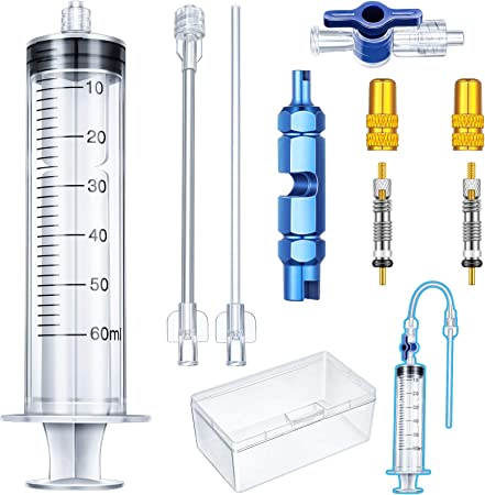 Bicycle Tubeless Tire Sealant Tool Kit, Included 60 ml Sealant Tool and Valve Core Valve Cap Valve Core Removal Tool