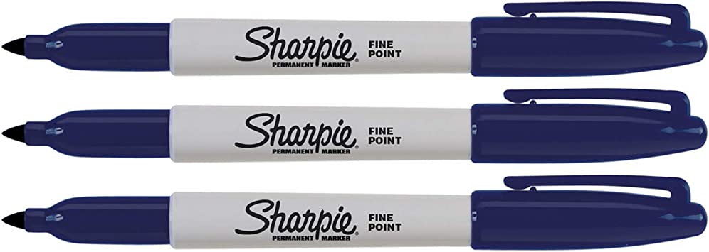 Sharpie 3本パック ネイビー 細字 ペン 油性マーカー