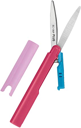 Plus Pen Style Compact Twiggy Scissors with Cover, Pink (34611)