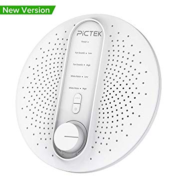 Pictek White Noise Machine [New Version] with 6 Fan Sound and 6 Soothing White noise for Baby Adult Sleeping All Night, Portable Sound Machine with USB cable or Battery powered, Suitable for Travel, Office, Sleep and Spa