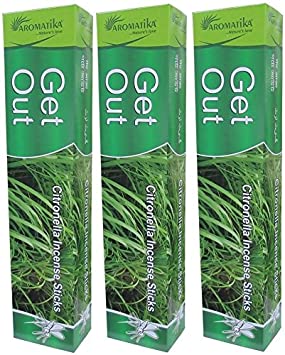 Aromatika Get Out Natural Mosquito Repellent Citronella Incense Stick Combo Pack Of 3 Pcs.