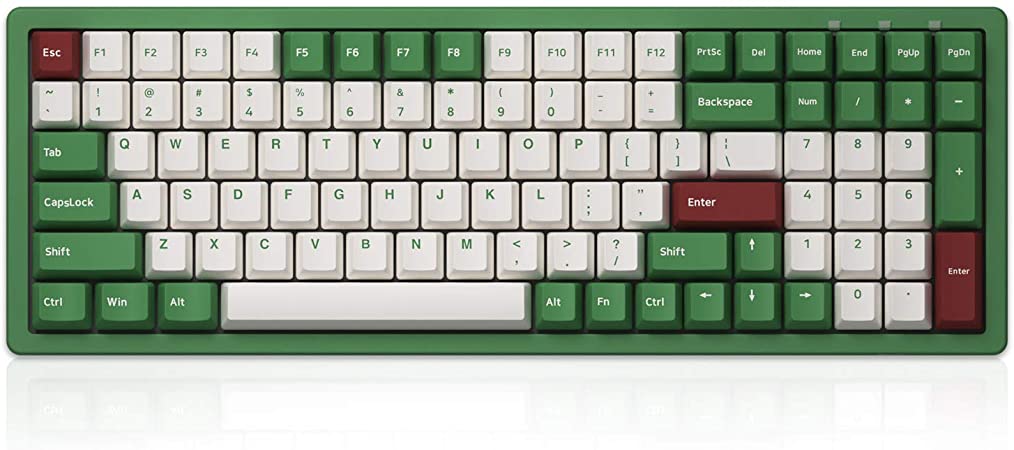 Akko 100-Key 96% Wired Mechanical Gaming Keyboard, Matcha Red Bean Themed Programmable Keyboard,  PBT Doubleshot Keycaps and Anti-Ghosting (Gateron Pink Linear Switch)