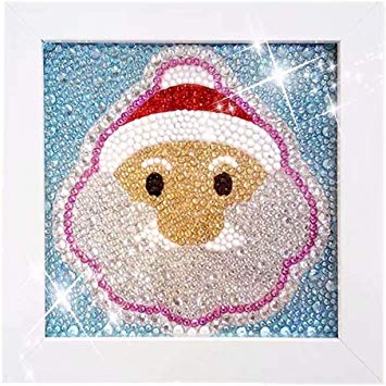 Fancy diy Diamond Pianting Kits for Kids Diamond Painting Christmas with Frame Full Drill (Santa Claus)