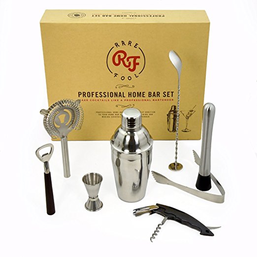 8-Piece, Home Bar Cocktail Shaker Set from Rare Fool