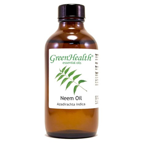 Neem - 4 fl oz (118 ml) Glass Bottle w/ Cap - 100% Pure Essential Oil - GreenHealth