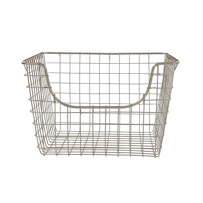 Spectrum Diversified Scoop Wire Storage Basket, Medium, Satin Nickel