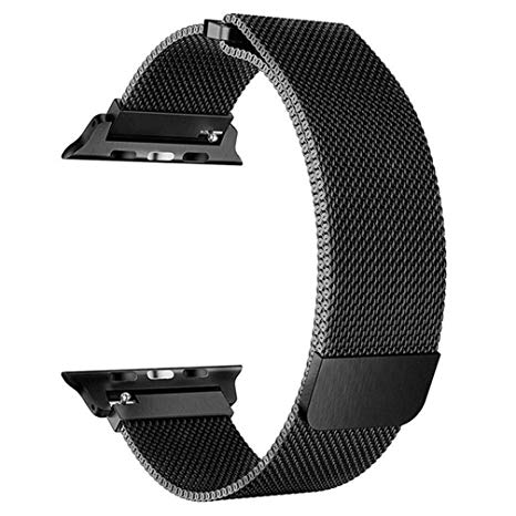 OROBAY Compatible with iWatch Band 38mm 40mm, Stainless Steel Milanese Loop with Magnetic Band Compatible with Apple Watch Series 4 Series 3 Series 2 Series 1, Black