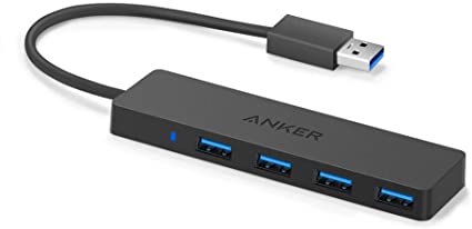 Anker 4-Port USB 3.0 Ultra Slim Data Hub for Macbook, Mac Pro/mini, iMac, Surface Pro, XPS, Notebook PC, USB Flash Drives, Mobile HDD, and More