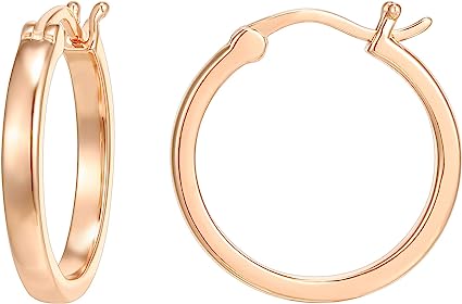 PAVOI 14K Gold Plated 925 Sterling Silver Post Lightweight Hoops | 20mm - 30mm | Gold Hoop Earrings for Women