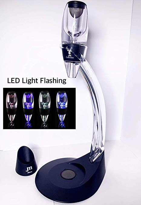 Wine Aerator Pourer - Premium Decanter spout and Premium Aerating Pouer with tower stand holder By JM Collection (LED LIGHT) Chritmas Special 20% off for $29.99 limit time apply