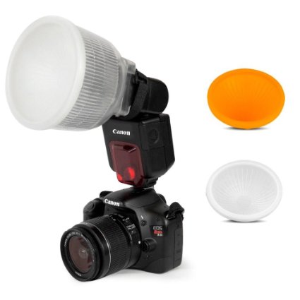 Fomito Universal Cloud Lambency Flash Diffuser  Cover White and Orange Set for Flash Speedlite