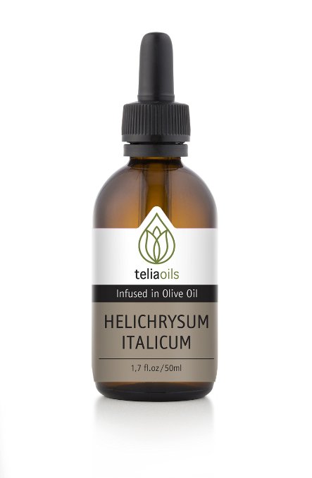 Helichrysum Italicum Infused in Organic Olive Oil for Wrinkles, Scars, Eczema, Psoriasis / 50 Ml