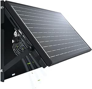 15W Solar Powered Metal Shell Waterproof Exhaust Fan Kit for Chicken Coops, Greenhouses, Sheds, Pet Houses, and Windows