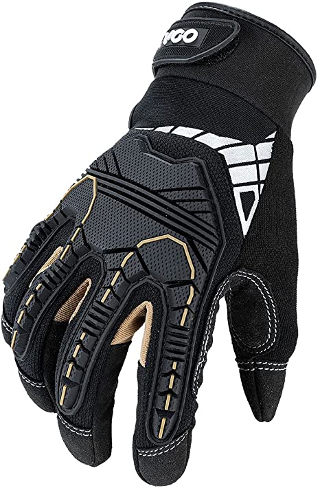 Vgo 2 Pairs High Dexterity Heavy Duty Mechanic Glove,Anti-Vibration,Anti-Abrasion,Touchscreen,Rigger Glove(Size XL,Black,SL8849)