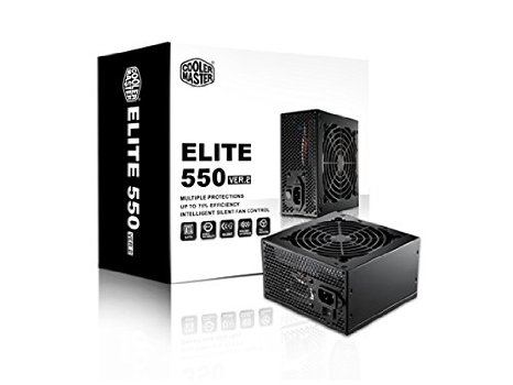 Cooler Master Elite V2 - 550W Long-Lasting Power Supply with Full Electrical Protection (OVP/UVP/OPP/OCP/SCP)