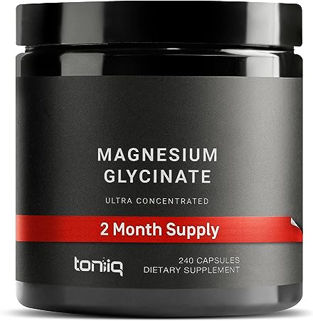 3,000mg Ultra High Strength Magnesium Glycinate - 20% Purified to Contain 600mg of Elemental Magnesium - Chelated and Highly Bioavailable - 240 Veggie Capsule