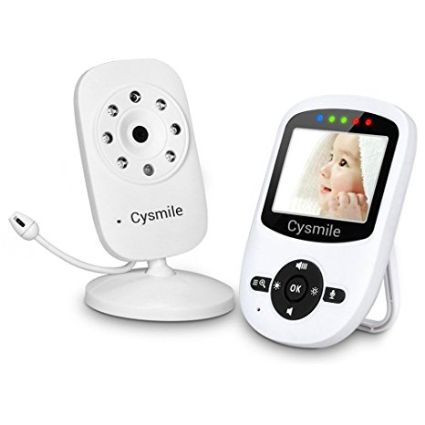 Wireless Video Baby Monitor with Digital Audio Baby Camera 2.4inch Color LCD Display Two Way Talk Night Vision Temperature Monitoring White