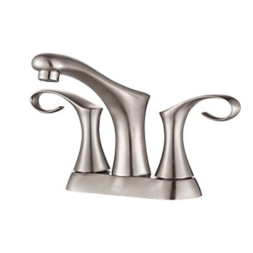 Kraus FUS-13102BN Cirrus Centerset 2-Handle Bathroom Faucet, 4", Brushed Nickel