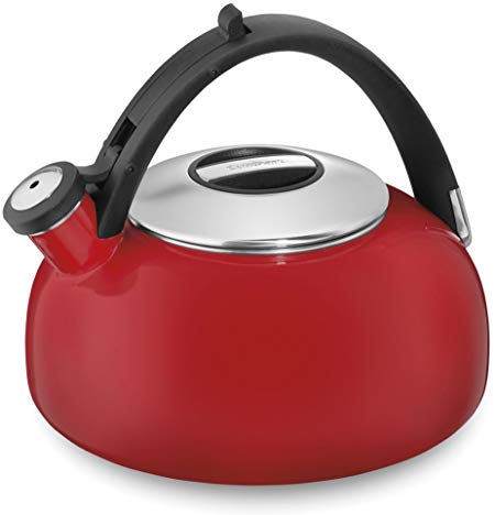 Cuisinart CTK-EOS2R Peak Porcelain Enamel on Steel Tea Kettle, Red