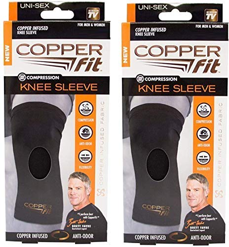Copper Fit Original Recovery Knee Sleeve, Large - 14"-16" , Total of 2 Knee Sleeves