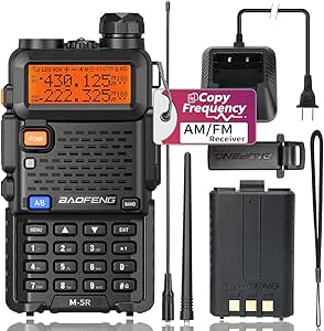 BAOFENG Ham Radio M-5R Handheld Two Way Radio (Upgraded of UV-5R) Long Range Walkie Talkies for Adults,Copy Frequency, AirBand 5RX 2 Way Radio with Earpiece 771 Antenna Battery Full Kit