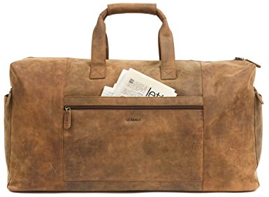 LEABAGS Sydney genuine buffalo leather duffle bag in vintage style