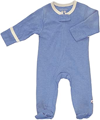 Babysoy Zipper Footies - Baby Footed Pajamas Sleeper Solid Star Colors 0-18 Months