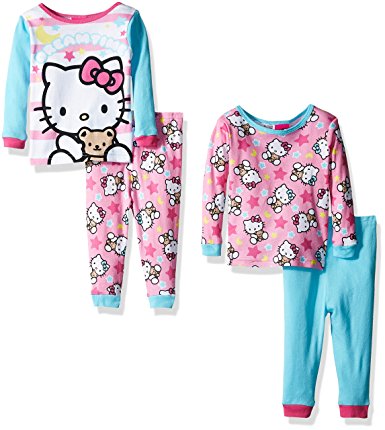 Hello Kitty Baby Girls' 4-Piece Cotton Pajama Set