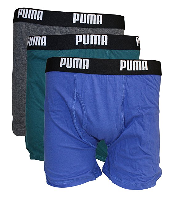 PUMA Men's 3 Pack Cotton Boxer Briefs