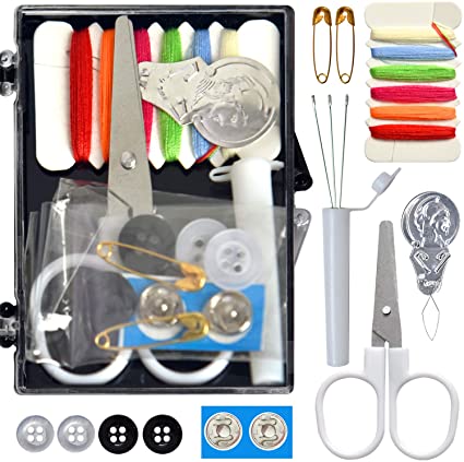 LE PAON Black Travel Sewing Kit, Portable Mini Sewing Repair KIT for Emergency Clothing Fixes, DIY Sewing Supplies & Sewing Accessories