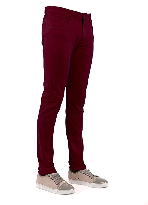 Perruzo Men's Skinny Fit Color Jeans