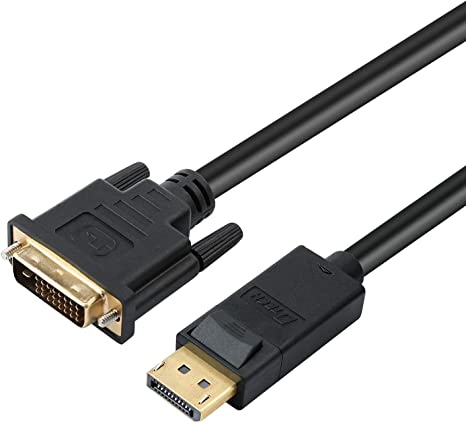 DTECH 6 Foot DisplayPort to DVI-D Single Link Cable Male to Male with Gold Plated Connector