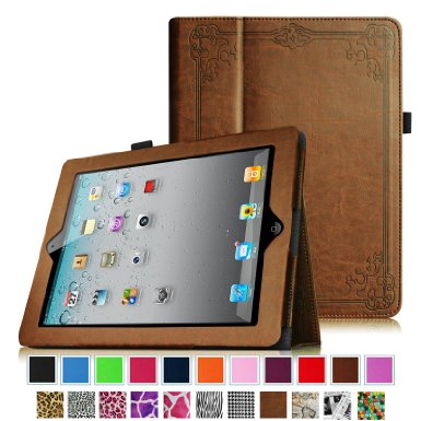 Fintie Folio Case for Apple iPad 4th Generation with Retina Display iPad 3 and iPad 2 Vegan Leather Stand with Smart Cover Auto Wake  Sleep - Vintage Antique Bronze