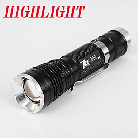 Zeusray EDC120 Copper Solid Pill 980 Lumen Zoom Cree XM-L2 LED Flashlight Torch