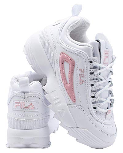 Fila Kids Disruptor Ii Metallic Sneaker (Little Kid) - White Pink
