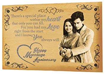 Presto Best Anniversary Gift Personalised Engraving Photo Frame | Birthday Gift | Valentine'S Day Gift | Corporate Gift 6 X 9 Inch