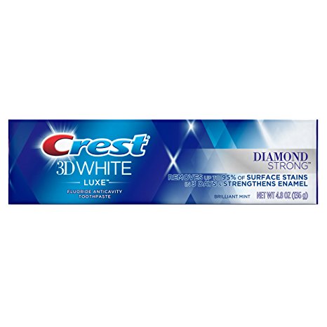 Crest 3D White Luxe Diamond Strong Whitening Toothpaste, Brilliant Mint,  4.8 oz