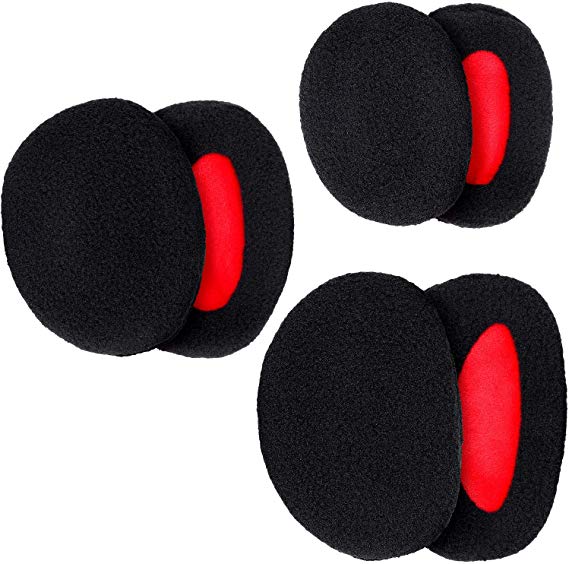 3 Pairs Bandless Ear Muffs Warmers Fleece Ear Muffs Winter Ear Covers for Men Women