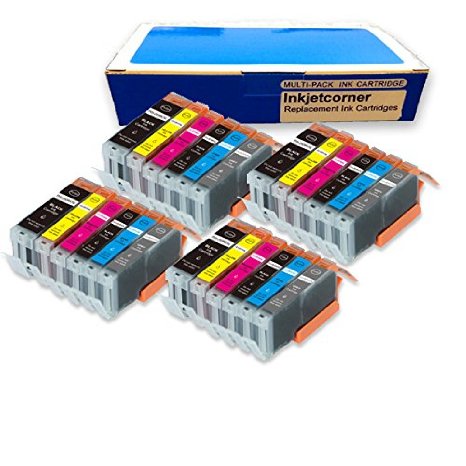Inkjetcorner Compatible 24 Pack Ink Cartridges plus Chip for CANON PGI-250 CLI-251 Pixma MG6320 MG7120 MG7520 MG8720 Shows Accurate Ink Levels