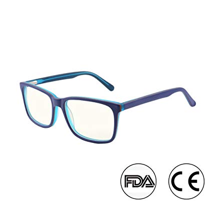 Blue Light Blocking Glasses - Computer Eyewear for Deep Sleep - Digital Eye Strain Prevention (Purple/Orange/M.Blue)
