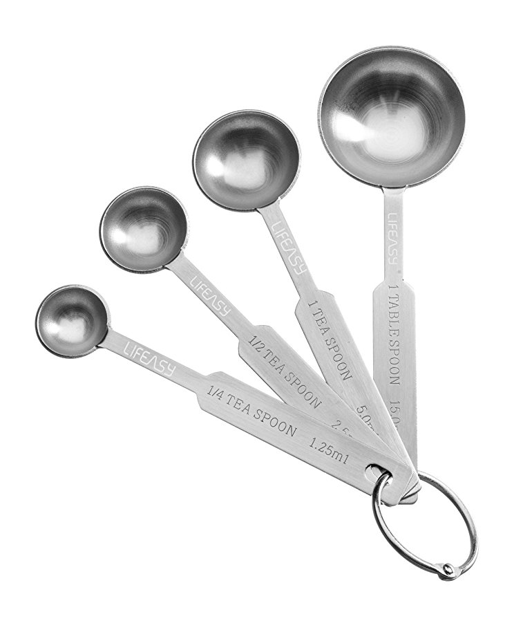 Lifeasy - Stainless Steel Measuring Spoons, Set of 4 for Measuring Dry and Liquid Ingredients